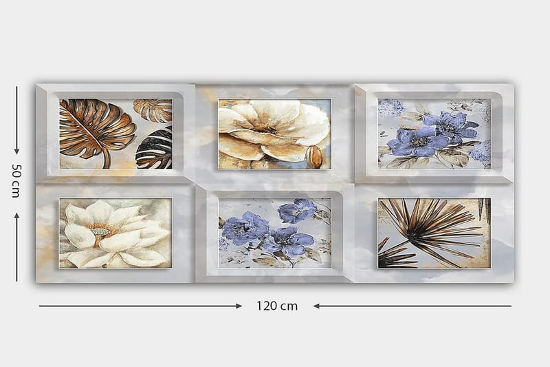 Canvasbilde YTY Floral & Botanical Flerfarget - 120x50 cm - Interiør - Maleri & posters - Lerretsbilder