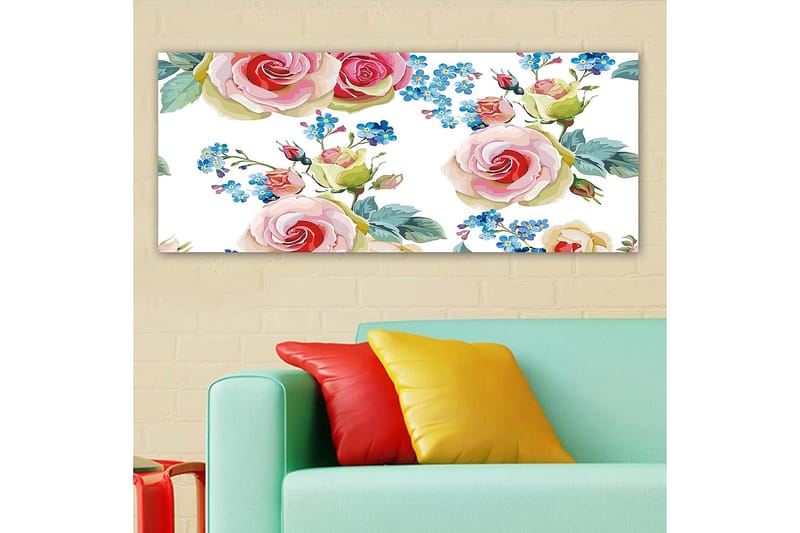 Canvasbilde YTY Floral & Botanical Flerfarget - 120x50 cm - Interiør - Maleri & posters - Lerretsbilder
