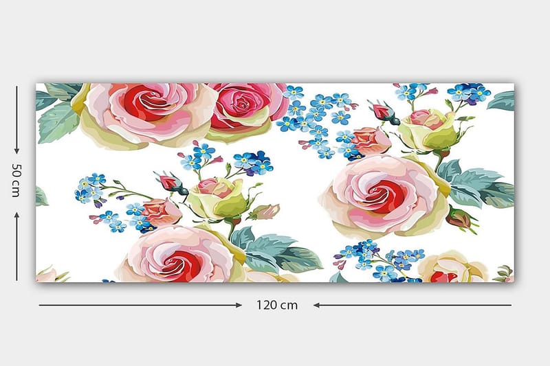 Canvasbilde YTY Floral & Botanical Flerfarget - 120x50 cm - Interiør - Maleri & posters - Lerretsbilder