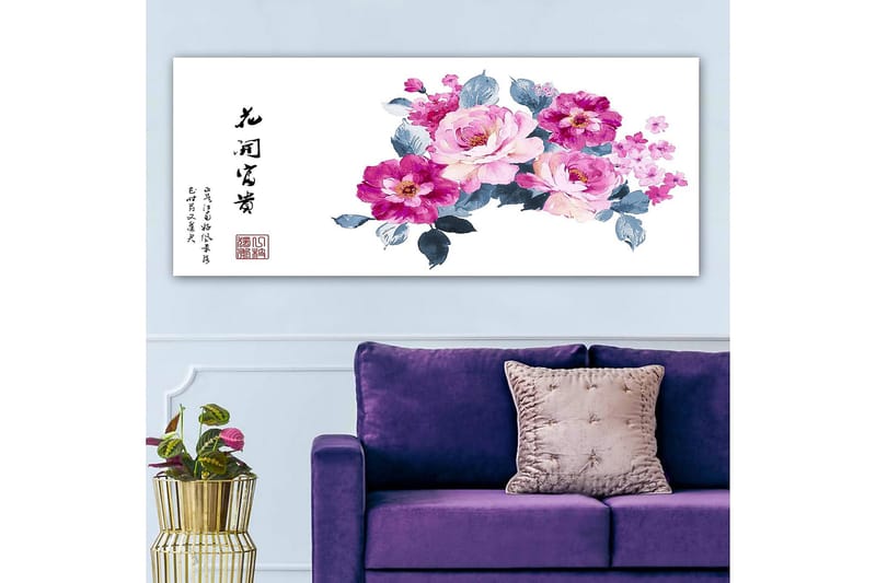 Canvasbilde YTY Floral & Botanical Flerfarget - 120x50 cm - Interiør - Maleri & posters - Lerretsbilder