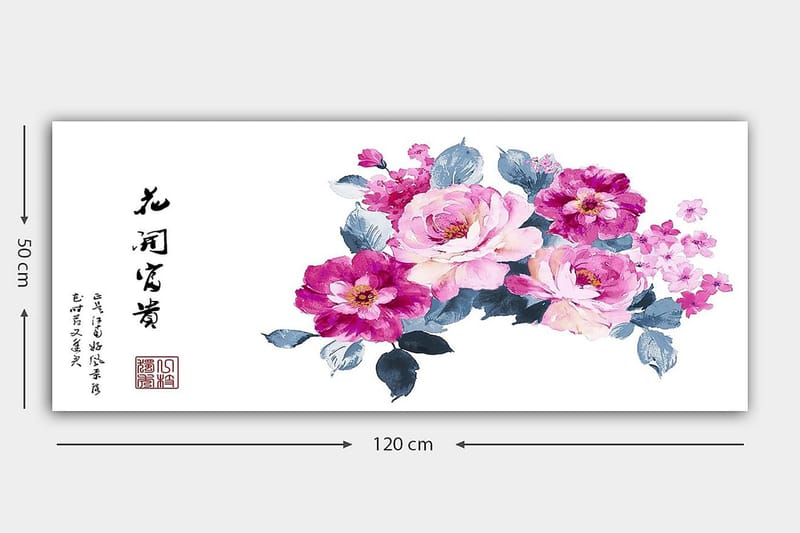 Canvasbilde YTY Floral & Botanical Flerfarget - 120x50 cm - Interiør - Maleri & posters - Lerretsbilder