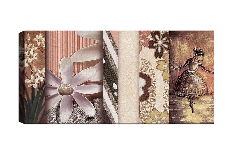 Canvasbilde YTY Floral & Botanical Flerfarget - 120x50 cm - Interiør - Maleri & posters - Lerretsbilder