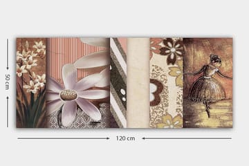 Canvasbilde YTY Floral & Botanical Flerfarget - 120x50 cm - Interiør - Maleri & posters - Lerretsbilder