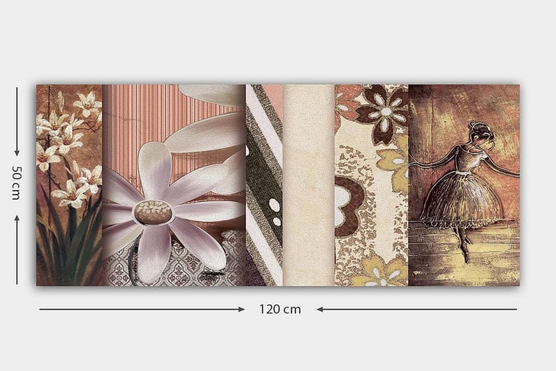 Canvasbilde YTY Floral & Botanical Flerfarget - 120x50 cm - Interiør - Maleri & posters - Lerretsbilder