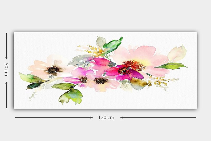 Canvasbilde YTY Floral & Botanical Flerfarget - 120x50 cm - Interiør - Maleri & posters - Lerretsbilder