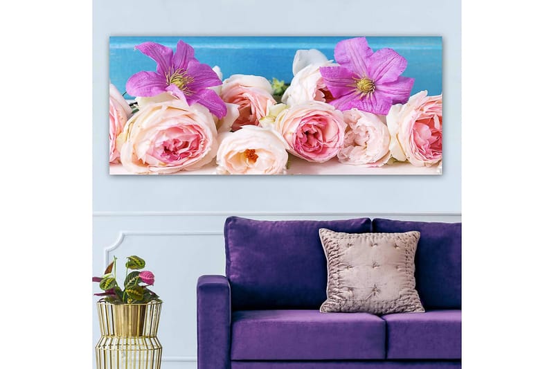 Canvasbilde YTY Floral & Botanical Flerfarget - 120x50 cm - Interiør - Maleri & posters - Lerretsbilder