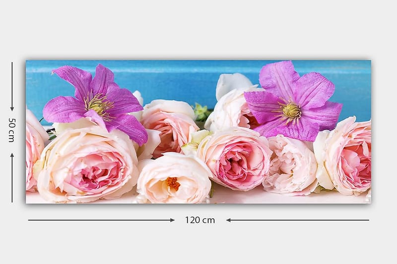 Canvasbilde YTY Floral & Botanical Flerfarget - 120x50 cm - Interiør - Maleri & posters - Lerretsbilder