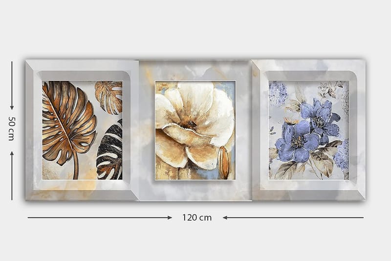 Canvasbilde YTY Floral & Botanical Flerfarget - 120x50 cm - Interiør - Maleri & posters - Lerretsbilder