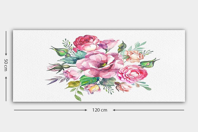 Canvasbilde YTY Floral & Botanical Flerfarget - 120x50 cm - Interiør - Maleri & posters - Lerretsbilder
