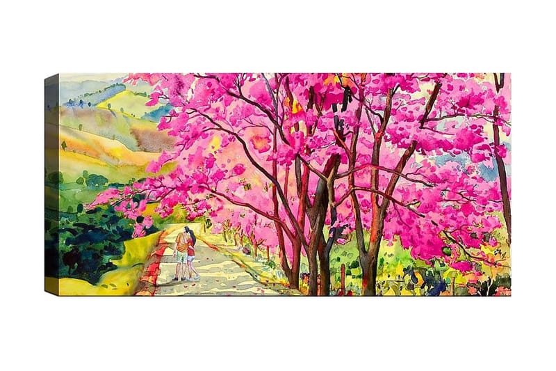 Canvasbilde YTY Floral & Botanical Flerfarget - 120x50 cm - Interiør - Maleri & posters - Lerretsbilder