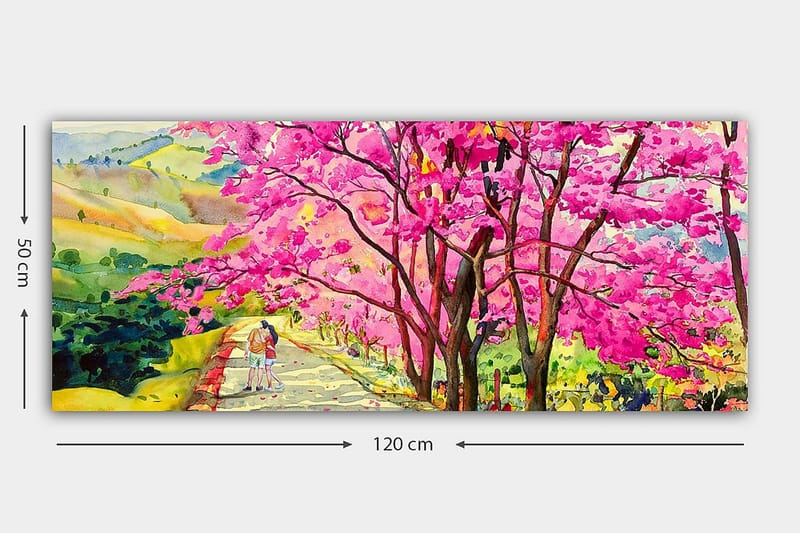Canvasbilde YTY Floral & Botanical Flerfarget - 120x50 cm - Interiør - Maleri & posters - Lerretsbilder