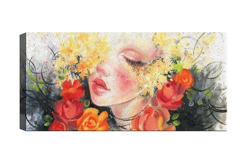 Canvasbilde YTY Floral & Botanical Flerfarget - 120x50 cm - Interiør - Maleri & posters - Lerretsbilder