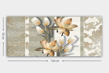 Canvasbilde YTY Floral & Botanical Flerfarget - 120x50 cm - Interiør - Maleri & posters - Lerretsbilder
