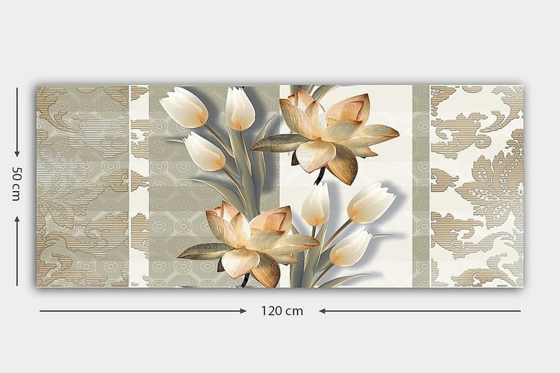 Canvasbilde YTY Floral & Botanical Flerfarget - 120x50 cm - Interiør - Maleri & posters - Lerretsbilder