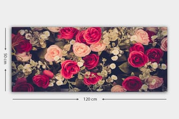 Canvasbilde YTY Floral & Botanical Flerfarget - 120x50 cm - Interiør - Maleri & posters - Lerretsbilder