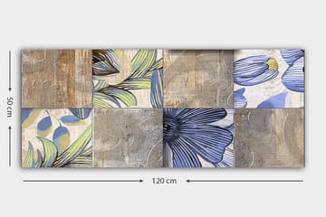 Canvasbilde YTY Floral & Botanical Flerfarget - 120x50 cm - Interiør - Maleri & posters - Lerretsbilder