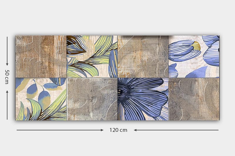 Canvasbilde YTY Floral & Botanical Flerfarget - 120x50 cm - Interiør - Maleri & posters - Lerretsbilder