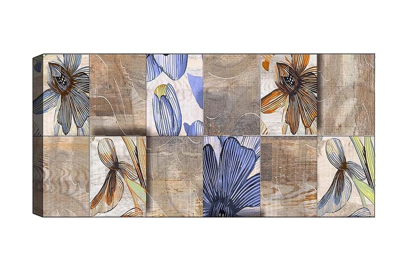 Canvasbilde YTY Floral & Botanical Flerfarget - 120x50 cm - Interiør - Maleri & posters - Lerretsbilder
