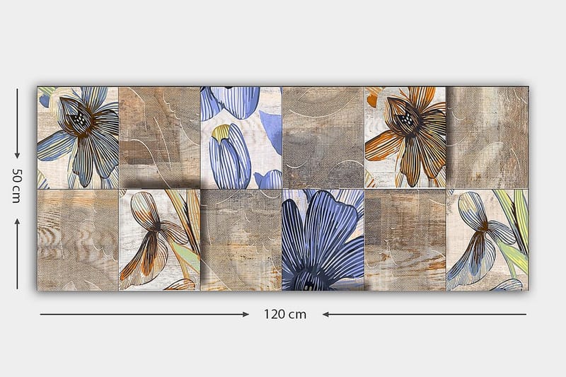 Canvasbilde YTY Floral & Botanical Flerfarget - 120x50 cm - Interiør - Maleri & posters - Lerretsbilder