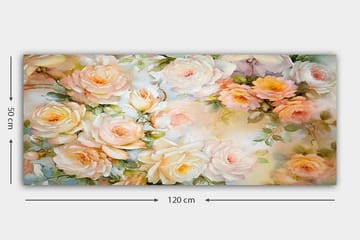 Canvasbilde YTY Floral & Botanical Flerfarget - 120x50 cm - Interiør - Maleri & posters - Lerretsbilder