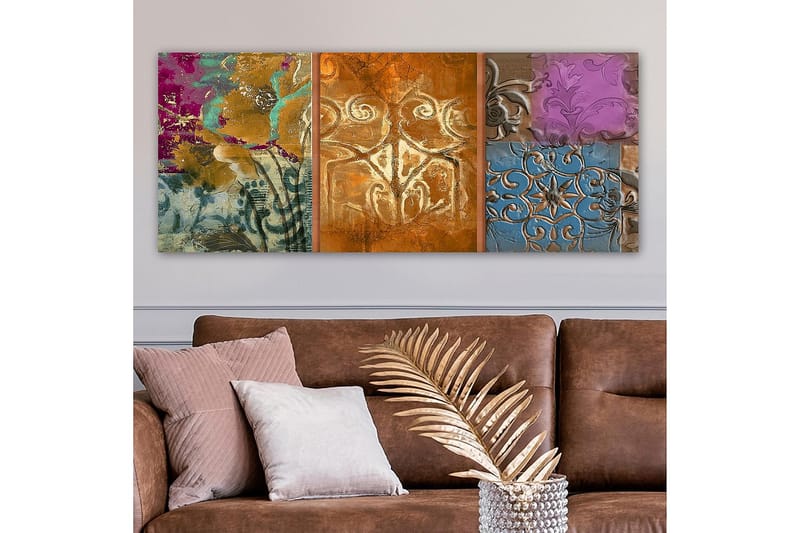 Canvasbilde YTY Floral & Botanical Flerfarget - 120x50 cm - Interiør - Maleri & posters - Lerretsbilder