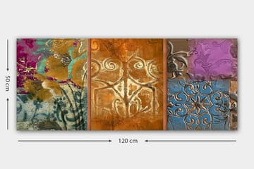 Canvasbilde YTY Floral & Botanical Flerfarget - 120x50 cm - Interiør - Maleri & posters - Lerretsbilder