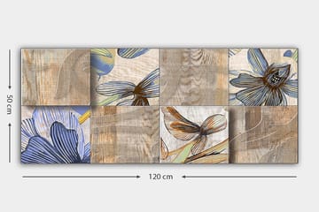 Canvasbilde YTY Floral & Botanical Flerfarget - 120x50 cm - Interiør - Maleri & posters - Lerretsbilder
