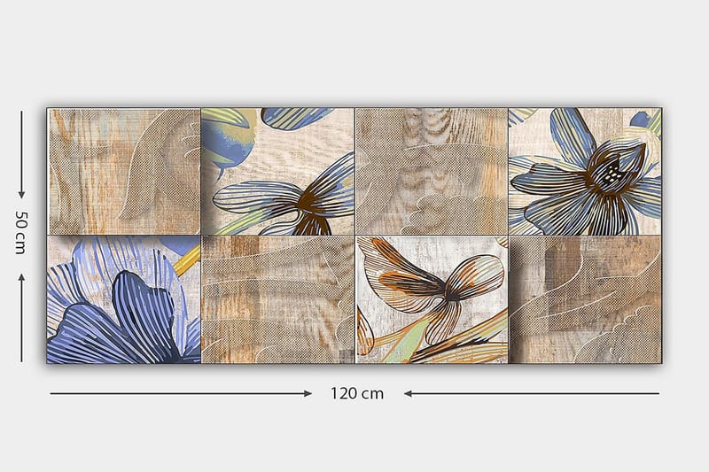 Canvasbilde YTY Floral & Botanical Flerfarget - 120x50 cm - Interiør - Maleri & posters - Lerretsbilder