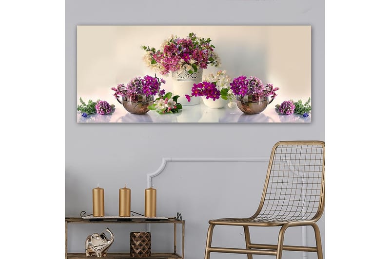 Canvasbilde YTY Floral & Botanical Flerfarget - 120x50 cm - Interiør - Maleri & posters - Lerretsbilder