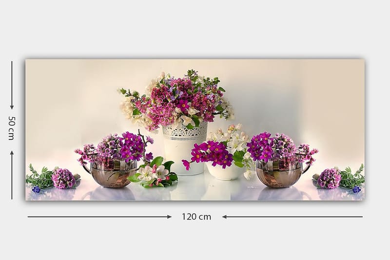 Canvasbilde YTY Floral & Botanical Flerfarget - 120x50 cm - Interiør - Maleri & posters - Lerretsbilder