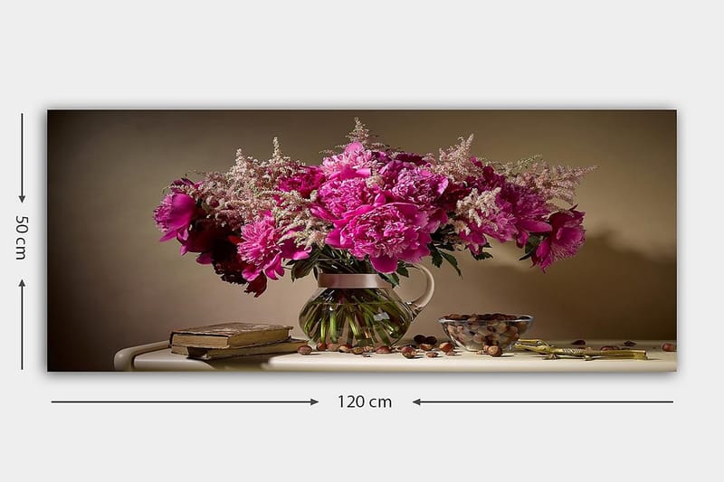 Canvasbilde YTY Floral & Botanical Flerfarget - 120x50 cm - Interiør - Maleri & posters - Lerretsbilder