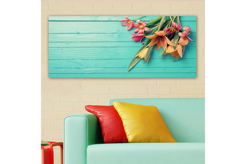Canvasbilde YTY Floral & Botanical Flerfarget - 120x50 cm - Interiør - Maleri & posters - Lerretsbilder