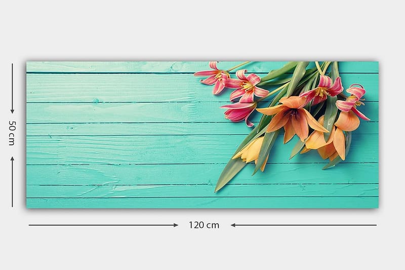 Canvasbilde YTY Floral & Botanical Flerfarget - 120x50 cm - Interiør - Maleri & posters - Lerretsbilder