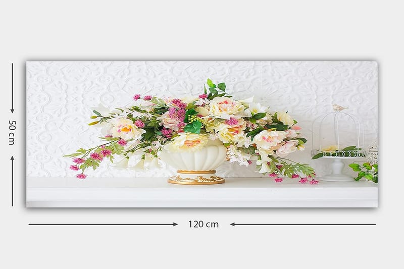 Canvasbilde YTY Floral & Botanical Flerfarget - 120x50 cm - Interiør - Maleri & posters - Lerretsbilder