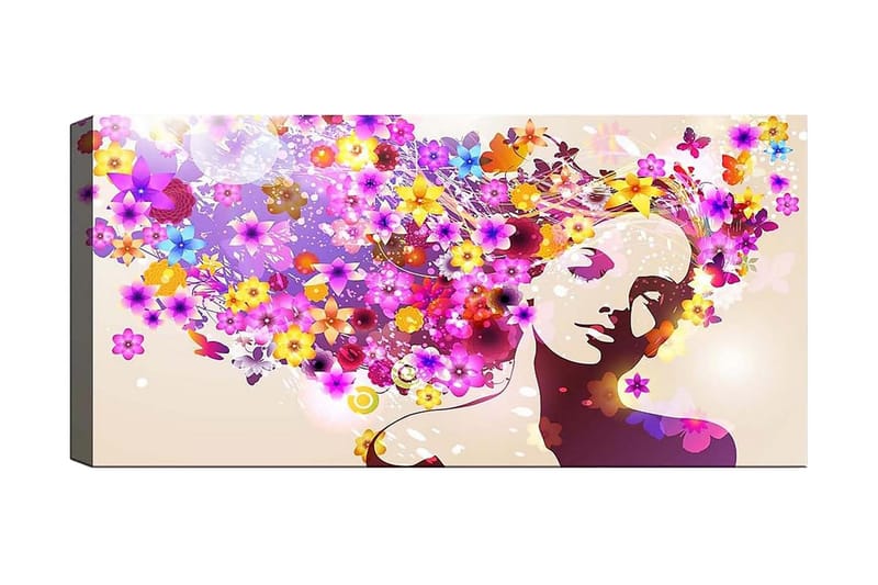 Canvasbilde YTY Floral & Botanical Flerfarget - 120x50 cm - Interiør - Maleri & posters - Lerretsbilder