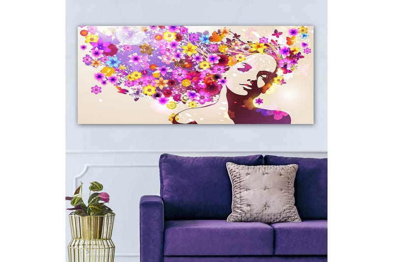 Canvasbilde YTY Floral & Botanical Flerfarget - 120x50 cm - Interiør - Maleri & posters - Lerretsbilder