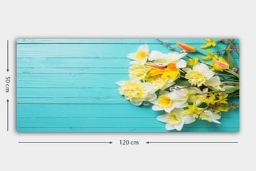 Canvasbilde YTY Floral & Botanical Flerfarget - 120x50 cm - Interiør - Maleri & posters - Lerretsbilder