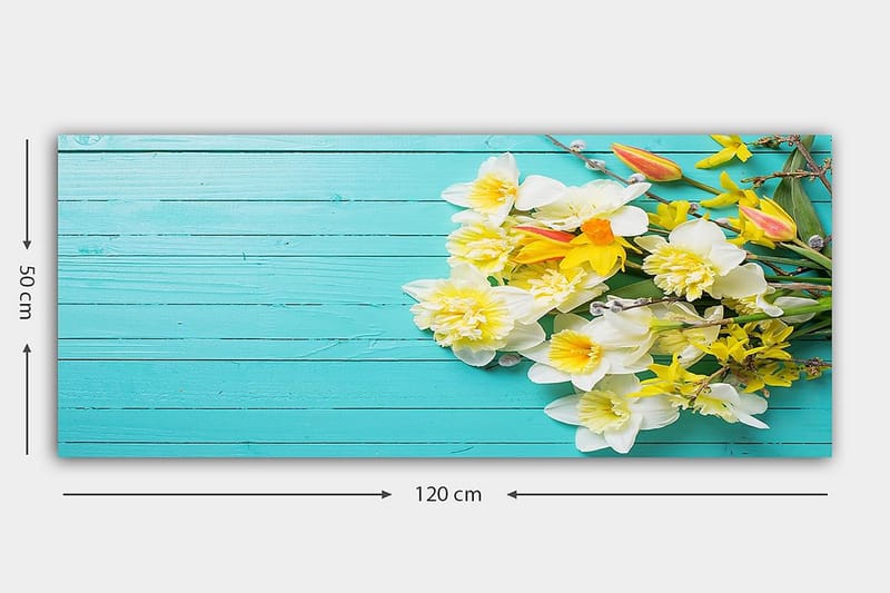 Canvasbilde YTY Floral & Botanical Flerfarget - 120x50 cm - Interiør - Maleri & posters - Lerretsbilder