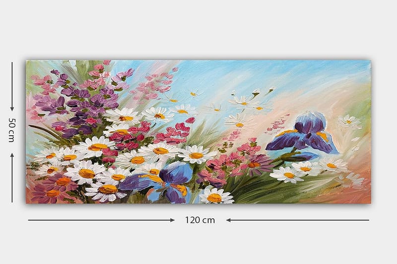 Canvasbilde YTY Floral & Botanical Flerfarget - 120x50 cm - Interiør - Maleri & posters - Lerretsbilder
