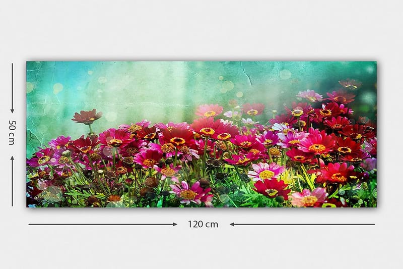 Canvasbilde YTY Floral & Botanical Flerfarget - 120x50 cm - Interiør - Maleri & posters - Lerretsbilder