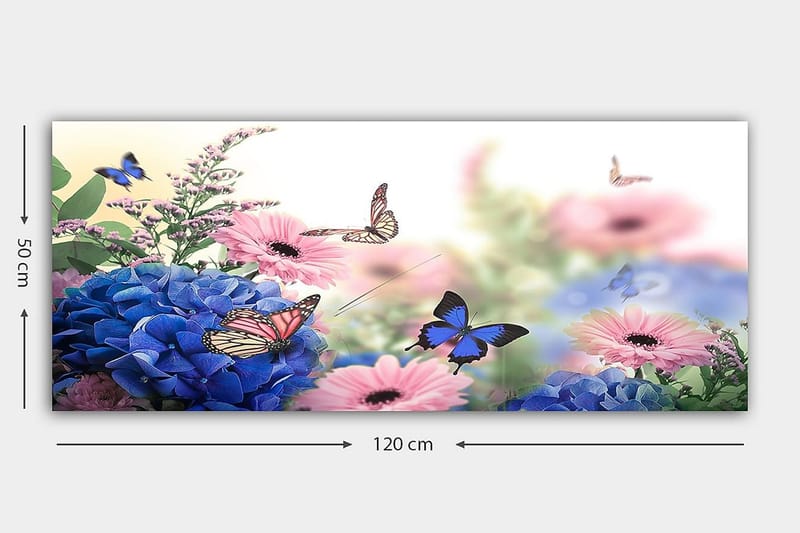 Canvasbilde YTY Floral & Botanical Flerfarget - 120x50 cm - Interiør - Maleri & posters - Lerretsbilder