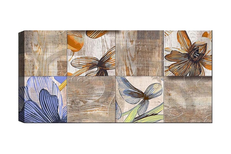 Canvasbilde YTY Floral & Botanical Flerfarget - 120x50 cm - Interiør - Maleri & posters - Lerretsbilder