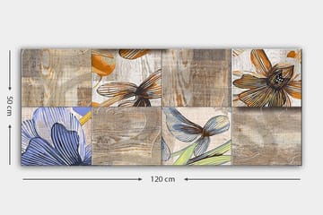 Canvasbilde YTY Floral & Botanical Flerfarget - 120x50 cm - Interiør - Maleri & posters - Lerretsbilder