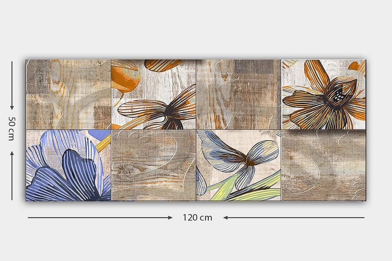 Canvasbilde YTY Floral & Botanical Flerfarget - 120x50 cm - Interiør - Maleri & posters - Lerretsbilder