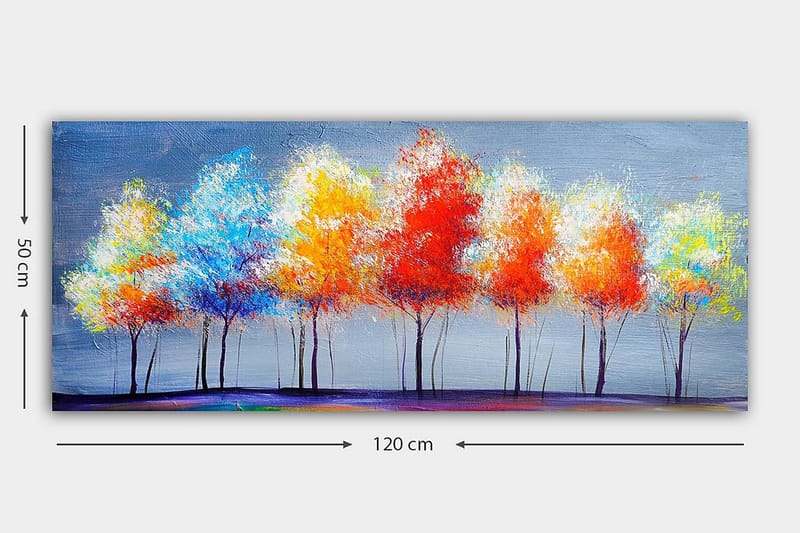 Canvasbilde YTY Floral & Botanical Flerfarget - 120x50 cm - Interiør - Maleri & posters - Lerretsbilder