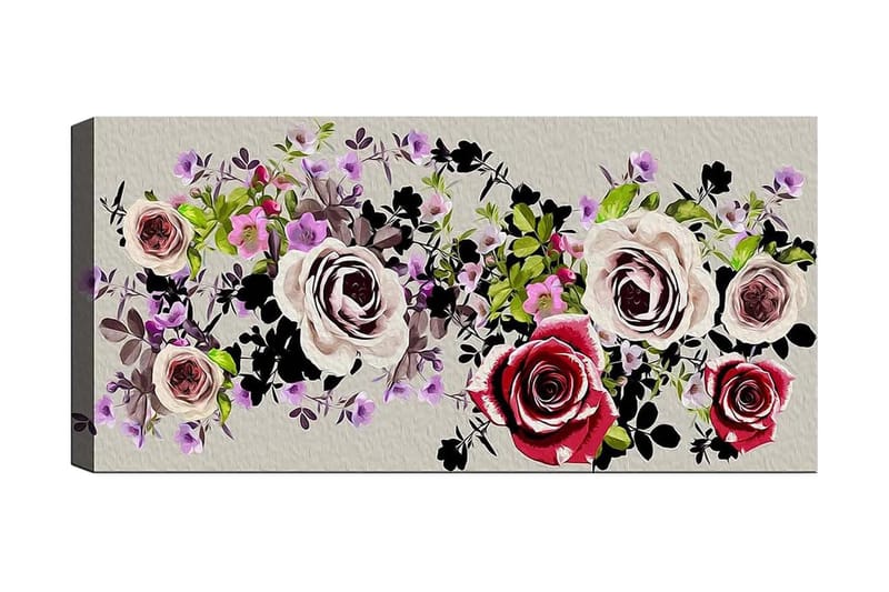 Canvasbilde YTY Floral & Botanical Flerfarget - 120x50 cm - Interiør - Maleri & posters - Lerretsbilder