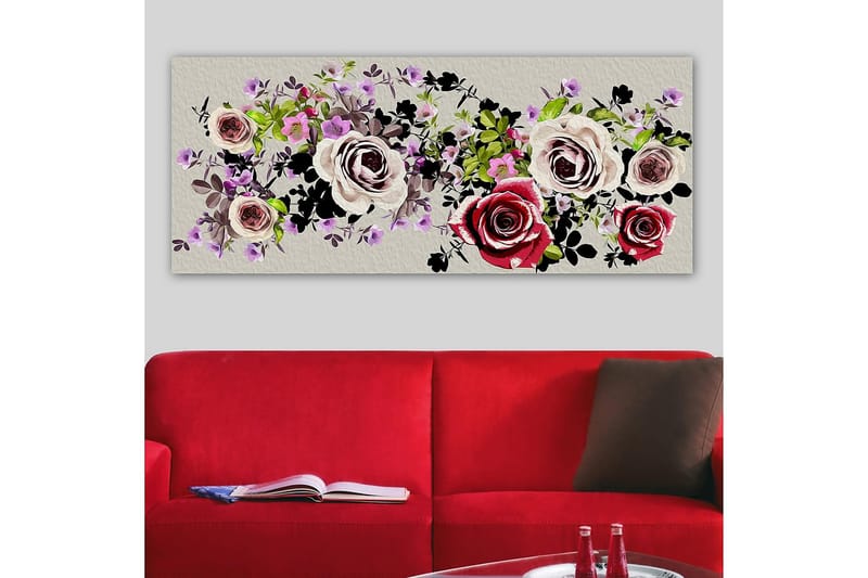 Canvasbilde YTY Floral & Botanical Flerfarget - 120x50 cm - Interiør - Maleri & posters - Lerretsbilder