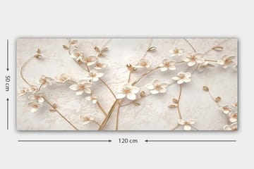 Canvasbilde YTY Floral & Botanical Flerfarget - 120x50 cm - Interiør - Maleri & posters - Lerretsbilder