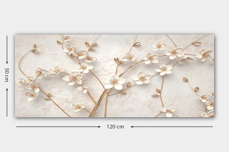 Canvasbilde YTY Floral & Botanical Flerfarget - 120x50 cm - Interiør - Maleri & posters - Lerretsbilder