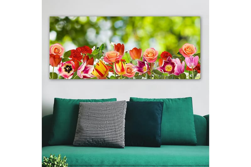 Canvasbilde YTY Floral & Botanical Flerfarget - 120x50 cm - Interiør - Maleri & posters - Lerretsbilder